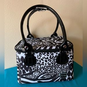 Caboodles Train Case Makeup Cosmetic Travel toiletries black white pink